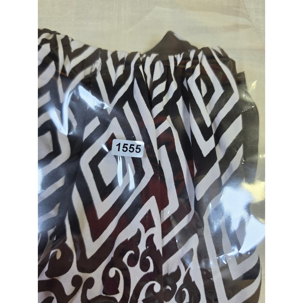 White House Black Market Black White Geometric Damask Halter Maxi Dress Medium - Picture 8 of 9